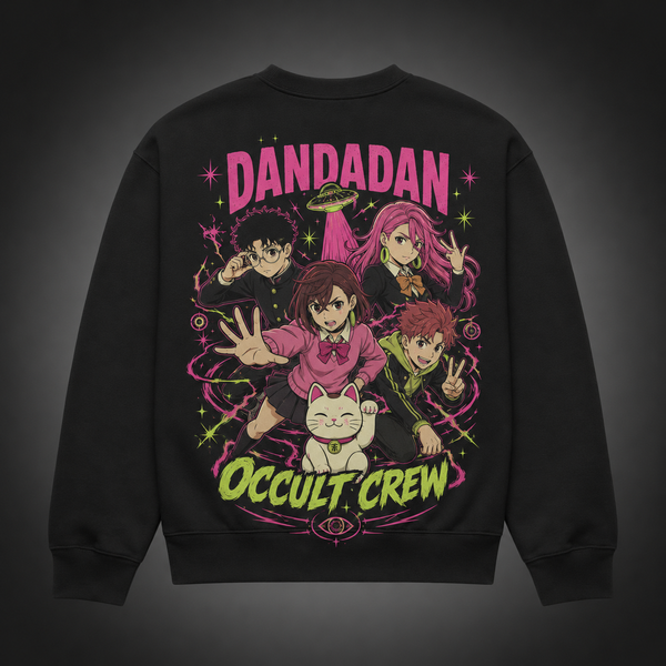 Black sweatshirt with Dandadan Occult Crew graphic – photo 1