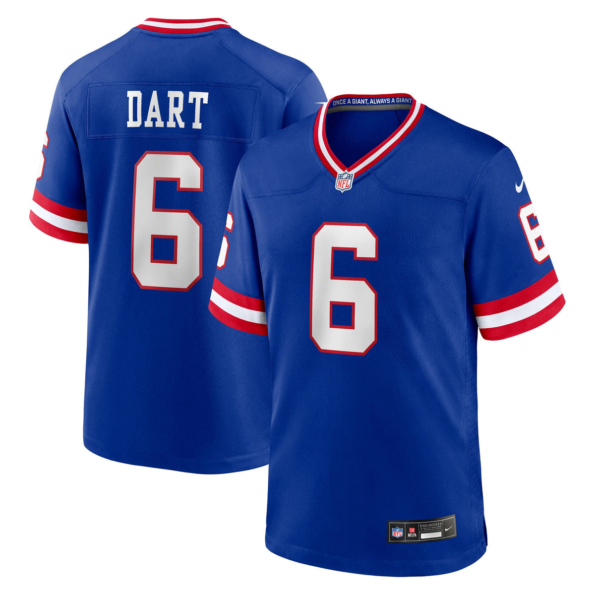 New York Giants Jaxson Dart Nike Royal Alternate 2 Classic Game Jersey