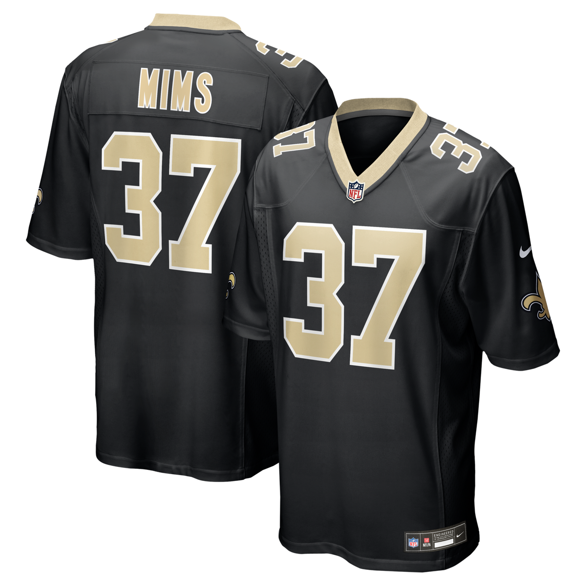 New Orleans Saints Jordan Mims Nike Black Team Game Jersey