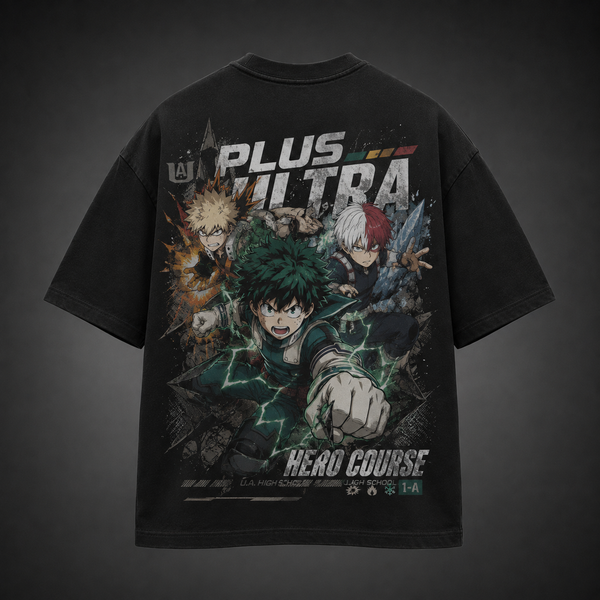 Black t-shirt with Deku & Bakugo My Hero Academia Plus Ultra Hero Course graphic – photo 1