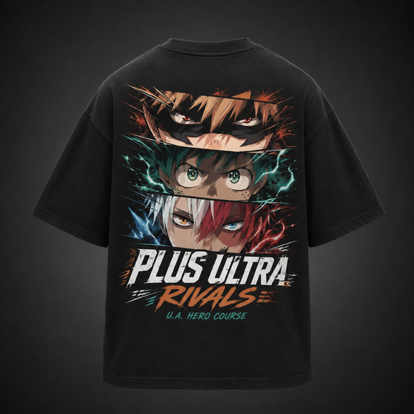 Black t-shirt with Deku & Bakugo My Hero Academia Plus Ultra Rivals graphic – photo 1