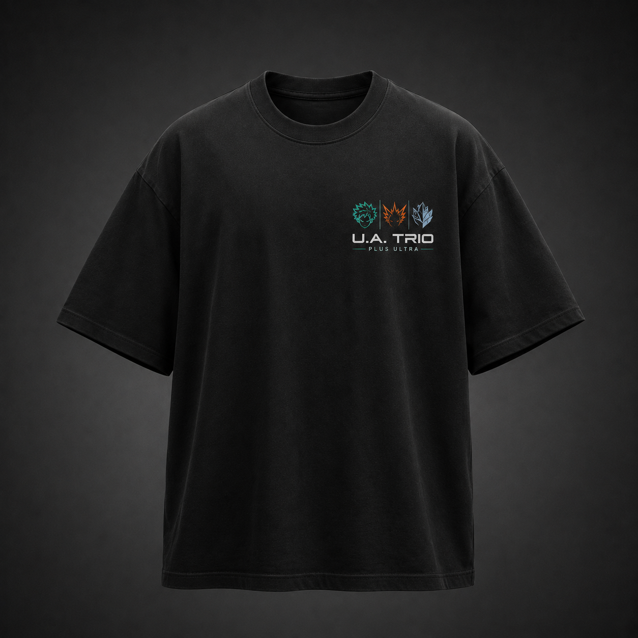 Black t-shirt with Deku & Bakugo My Hero Academia U.A. Trio graphic – photo 2