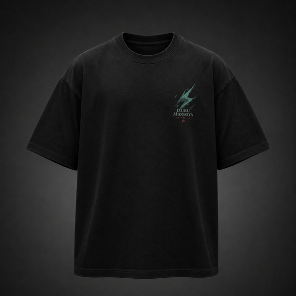 Black t-shirt with Deku My Hero Academia Izuku Midoriya One For All graphic – photo 2