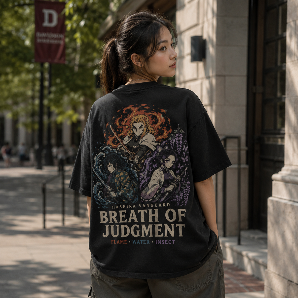 Black t-shirt with Demon Slayer Breath Of Judgment graphic – photo 3