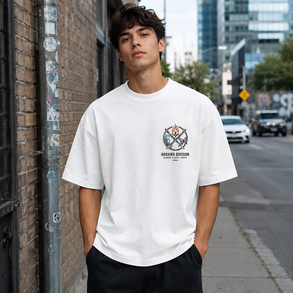White t-shirt with Demon Slayer Breathe Hunt Endure graphic – photo 2