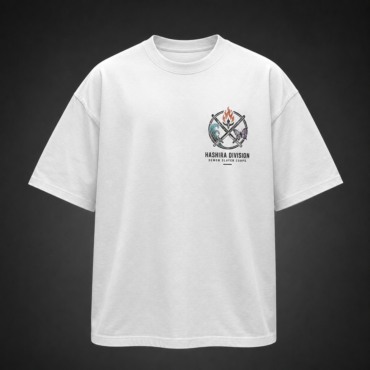 White t-shirt with Demon Slayer Breathe Hunt Endure graphic – photo 4