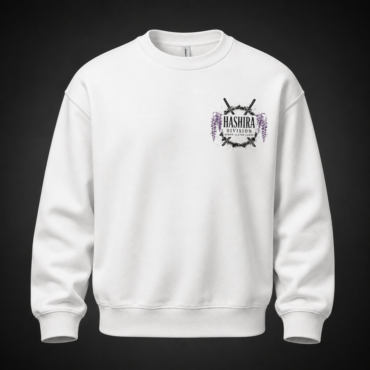 White sweatshirt with Demon Slayer Hashira Emblems Circle graphic – photo 2