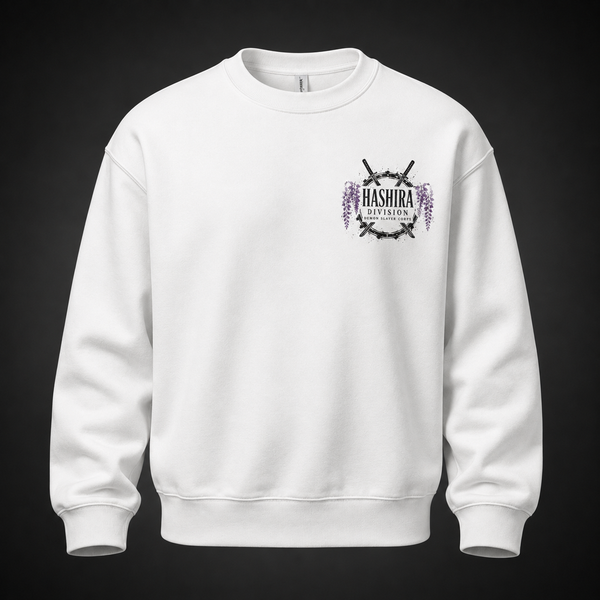 White sweatshirt with Demon Slayer Hashira Emblems Circle graphic – photo 2