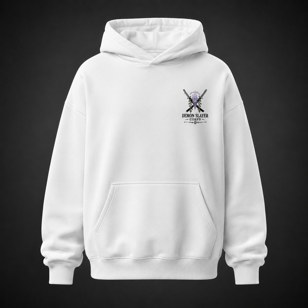 White hoodie with Demon Slayer Hashira Legacy graphic – photo 2