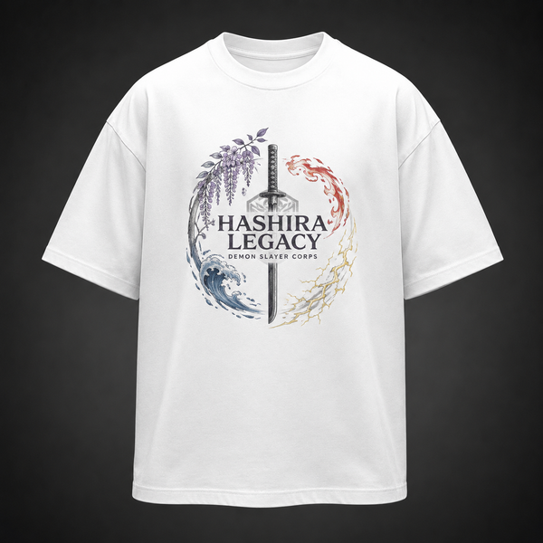 White t-shirt with Demon Slayer Hashira Legacy graphic – photo 2