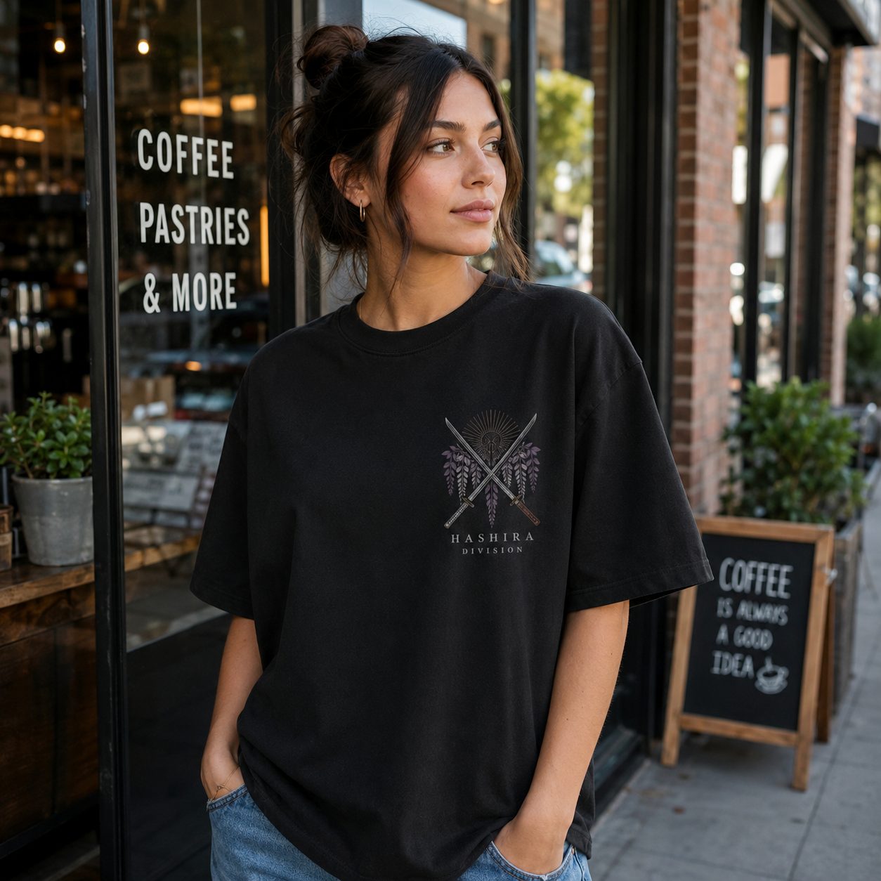 Black t-shirt with Demon Slayer Pillars Of Destiny graphic – photo 4