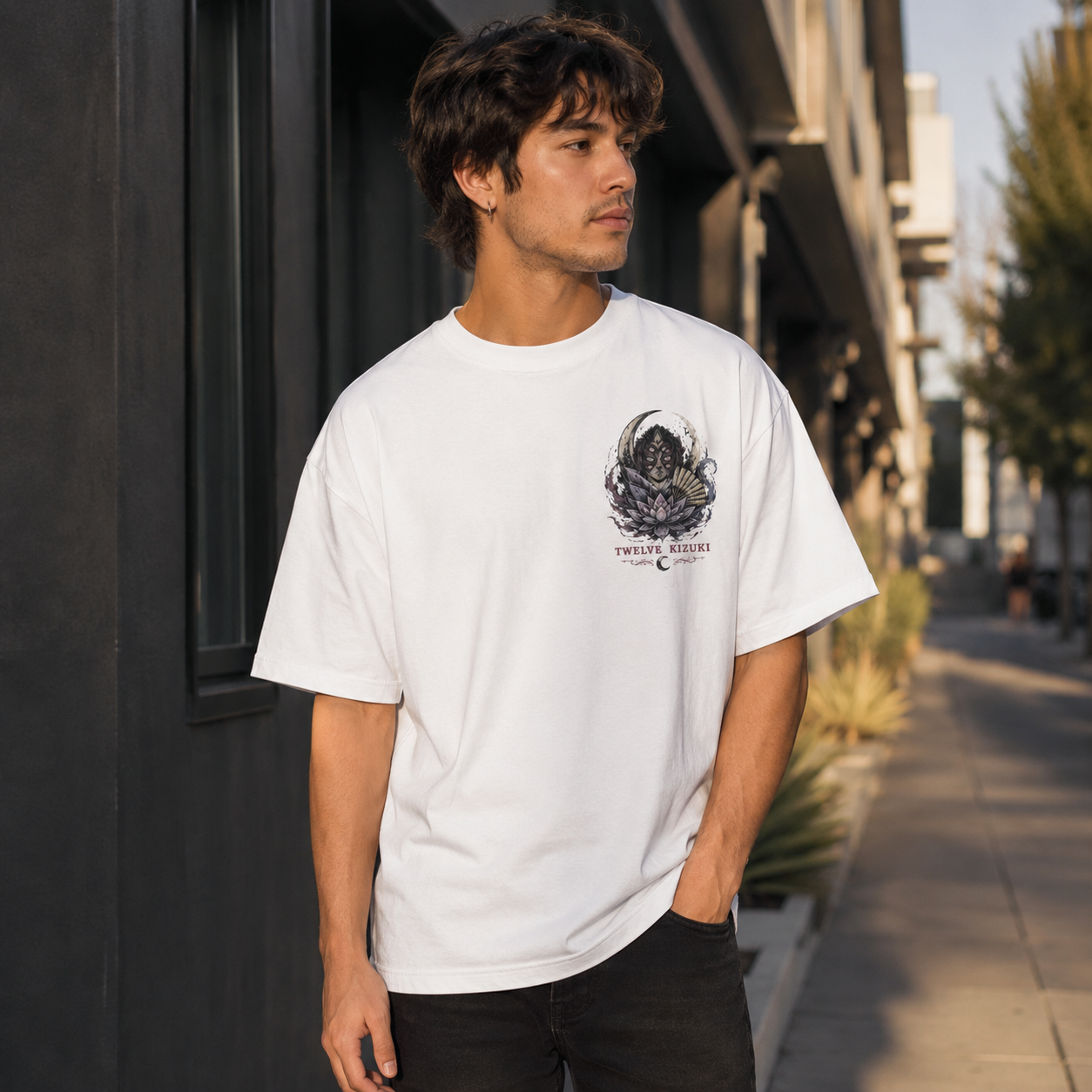 White t-shirt with Demon Slayer Upper Moon Ascension graphic – photo 4