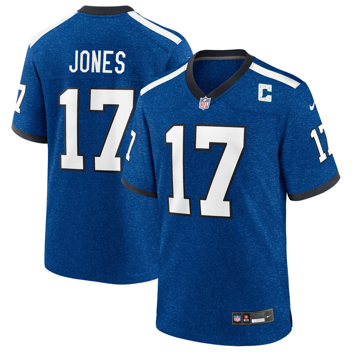 Indianapolis Colts Daniel Jones Nike Heather Royal Alternate 2 Indiana Nights Game Jersey