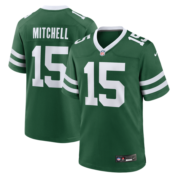 New York Jets Adonai Mitchell Nike Legacy Green Team Game Jersey