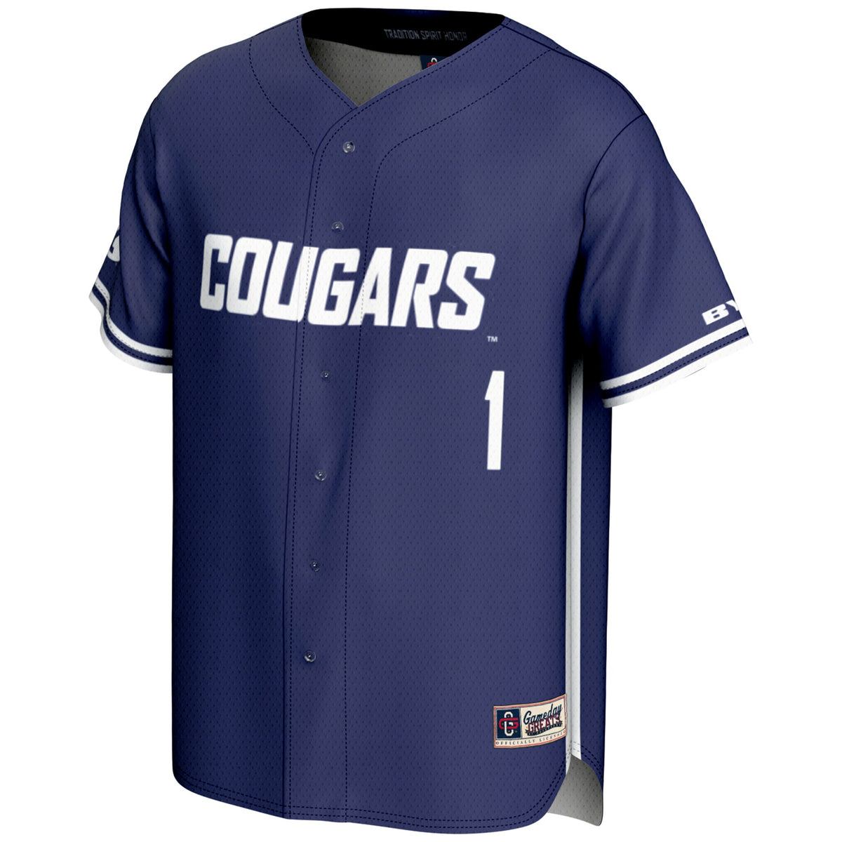 #1 BYU Cougars GameDay Greats Lightweight Baseball Jersey - Navy
