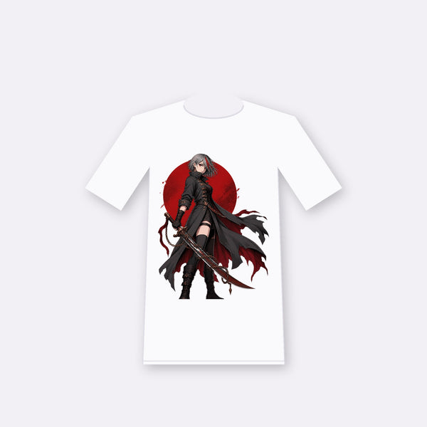Emberwake original anime-inspired graphic on a white oversize tee