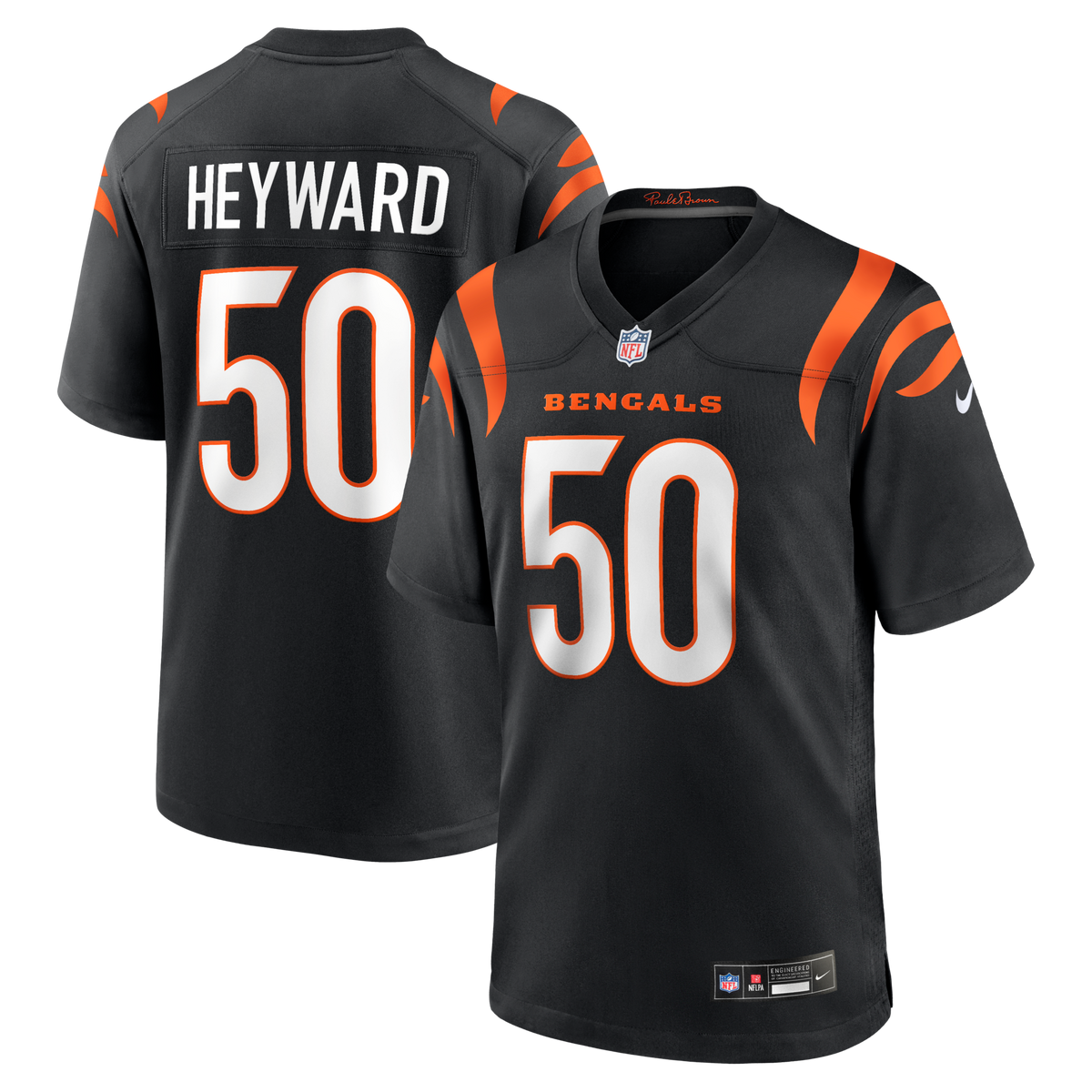 Cincinnati Bengals Shaka Heyward Nike Black Team Game Jersey