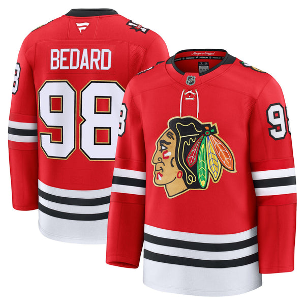 Chicago Blackhawks Connor Bedard Fanatics Red Centennial Premium Player Jersey
