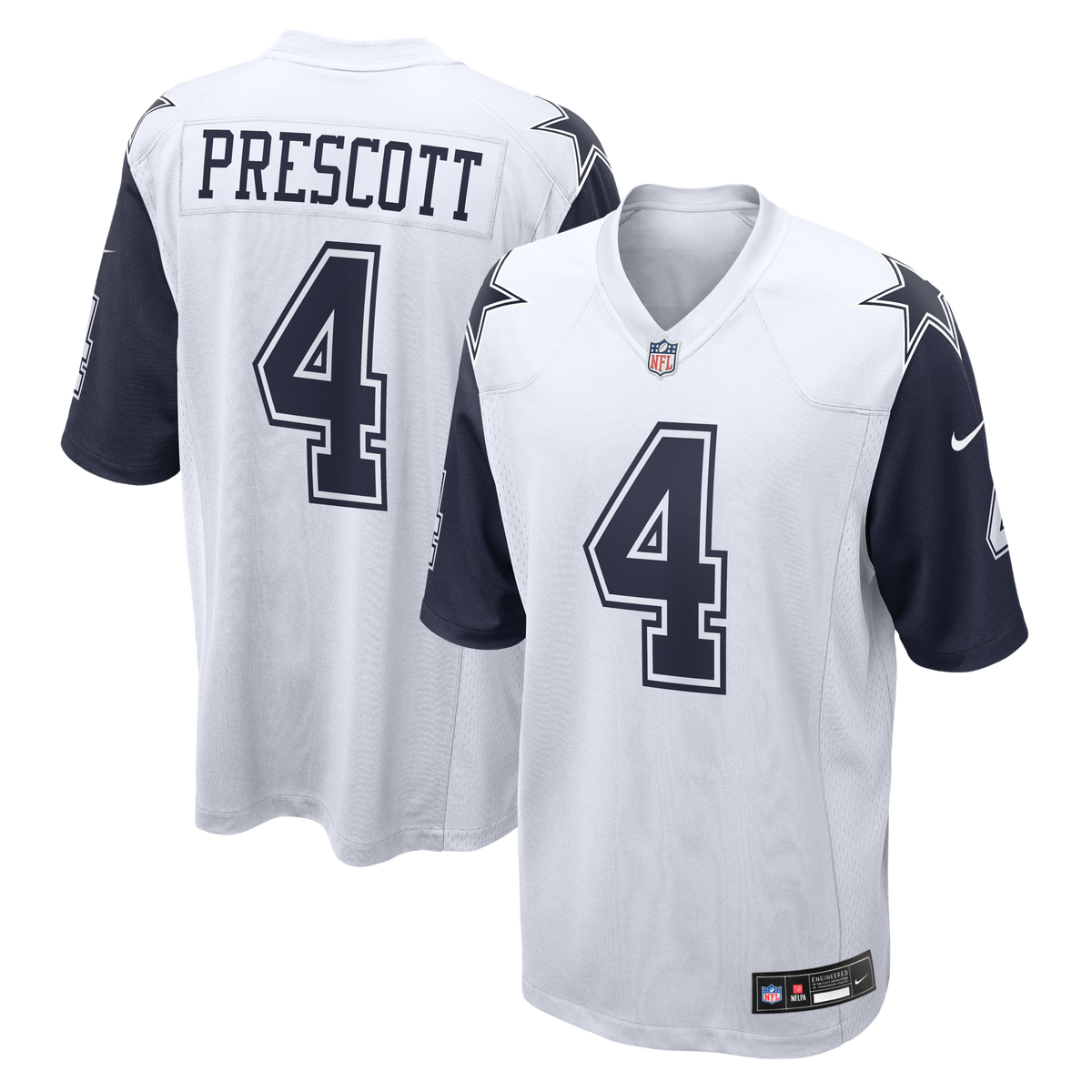 Dallas Cowboys Dak Prescott Nike White Alternate Game Team Jersey
