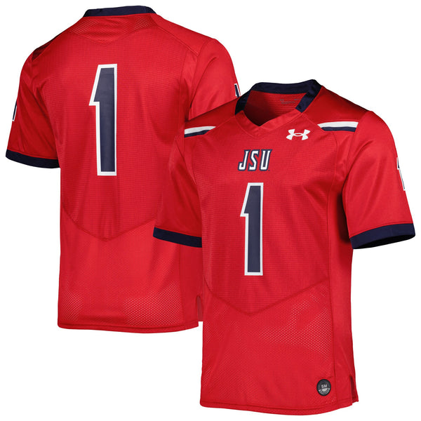 #1 Jackson State Tigers Under Armour Team Wordmark Replica Football Jersey - Red