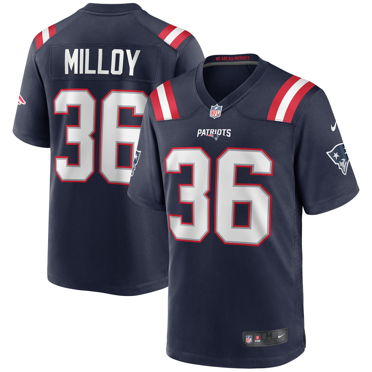New England Patriots Lawyer Milloy Nike Navy Game Retired Player Jersey
