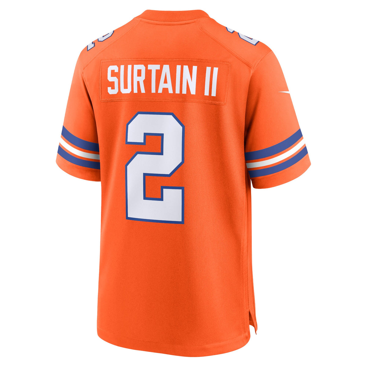 Denver Broncos Patrick Surtain II Nike Orange Mile High Collection 1977 Throwback Player Game Jersey