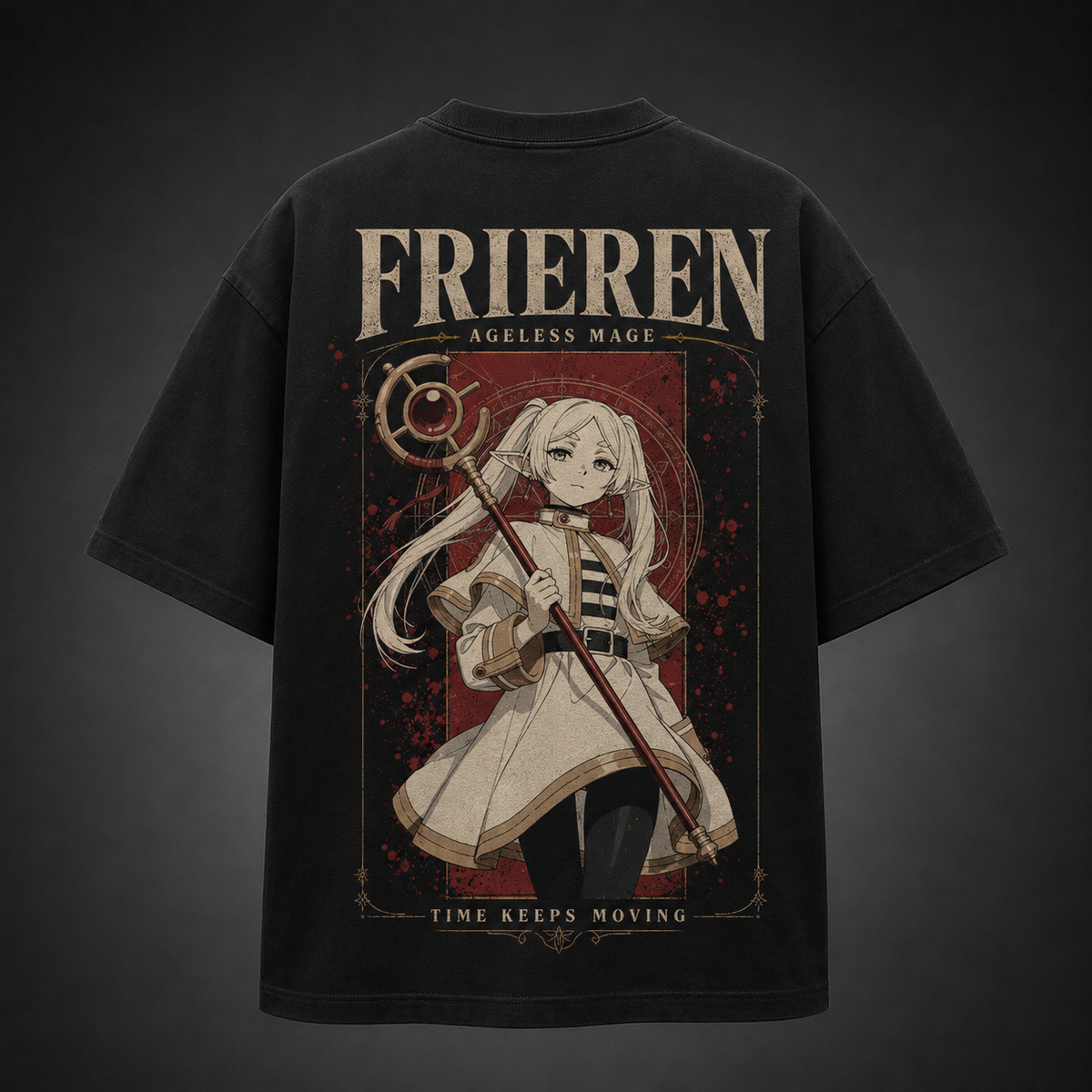 Black t-shirt with Frieren Ageless Mage graphic – photo 1
