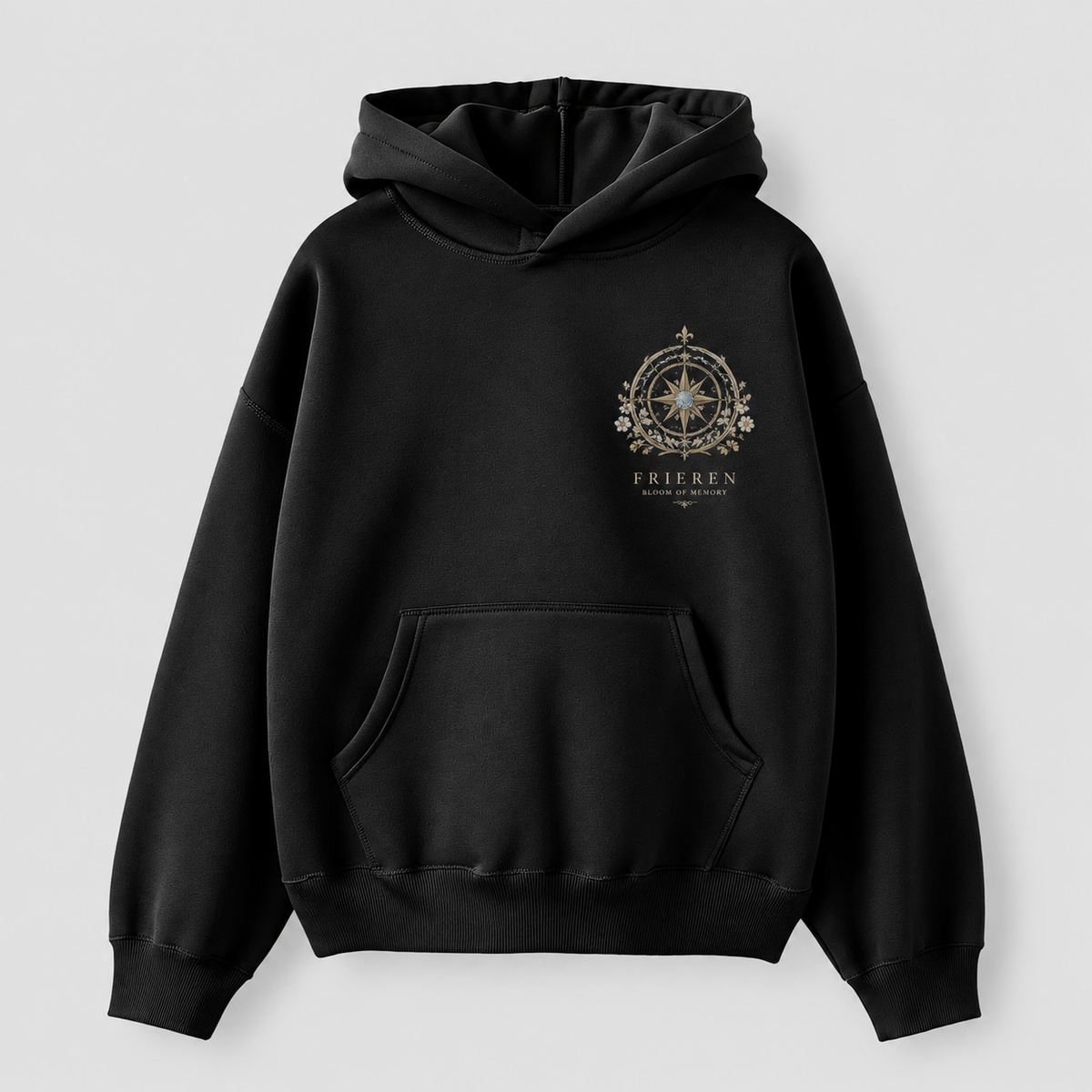 White hoodie with Frieren Whispers Beyond Time graphic – photo 2