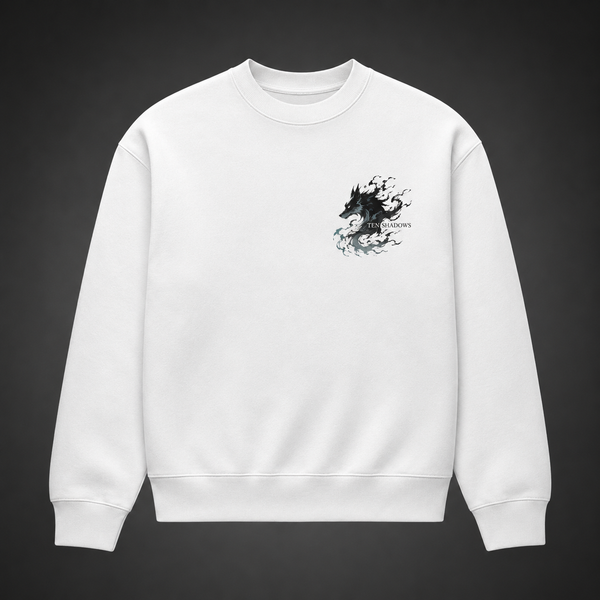 White sweatshirt with Fushiguro Megumi Jujutsu Kaisen Ten Shadows Technique graphic – photo 2