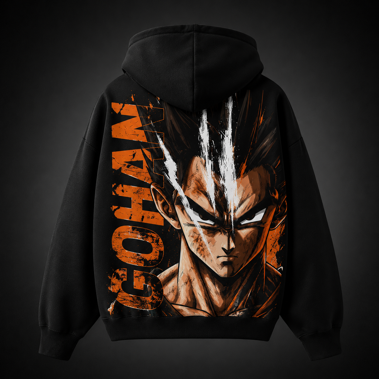 Black hoodie with Gohan Dragon Ball Gohan Portrait graphic – photo 1