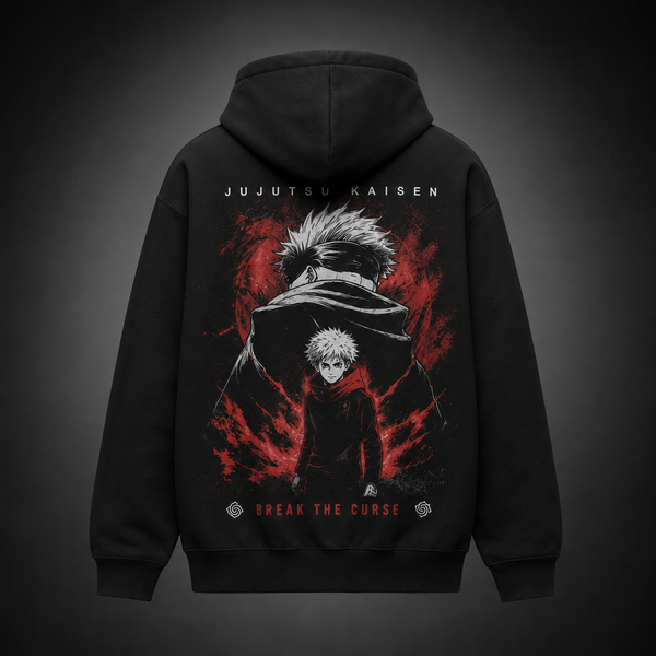 Black hoodie with Gojo Satoru Jujutsu Kaisen Break The Curse graphic – photo 1