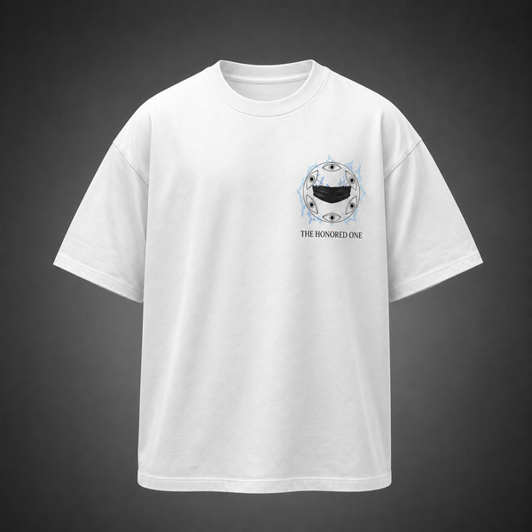 White t-shirt with Gojo Satoru Jujutsu Kaisen The Honored One graphic – photo 2