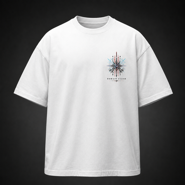 White t-shirt with Gojo Satoru & Sukuna Jujutsu Kaisen Domain Clash graphic – photo 2