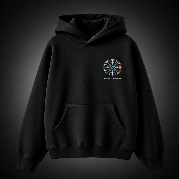 Black hoodie with Gojo Satoru & Sukuna Jujutsu Kaisen Dual Domain graphic – photo 2