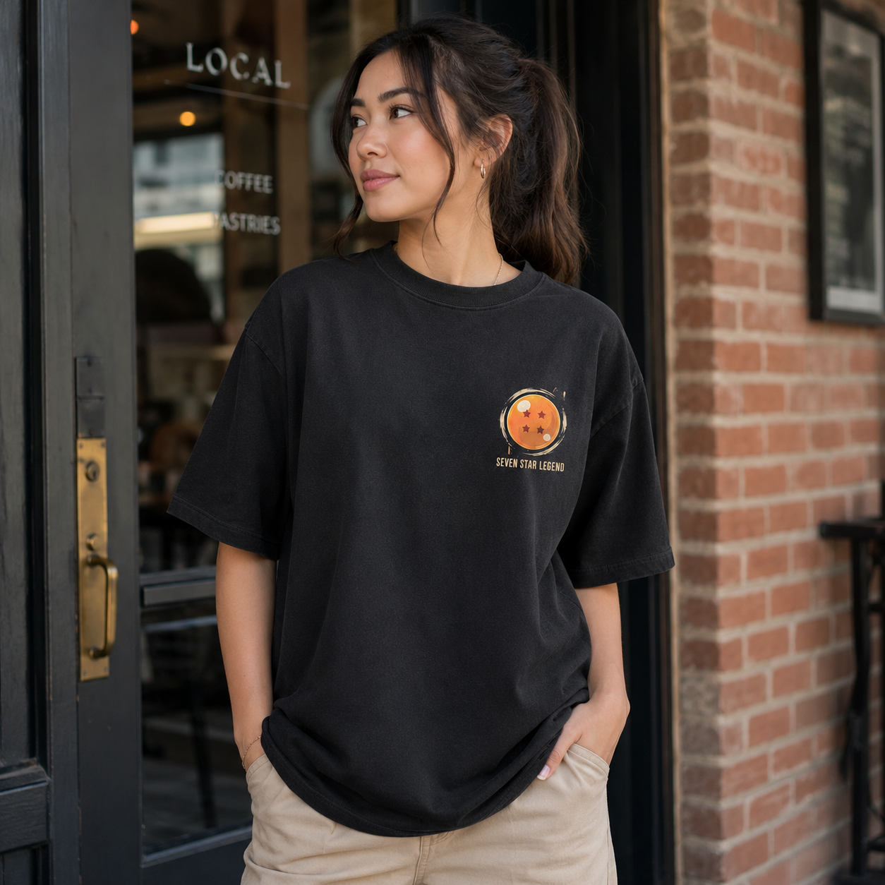 Black t-shirt with Goku & Bulma Dragon Ball Adventure Never Ends graphic – photo 4