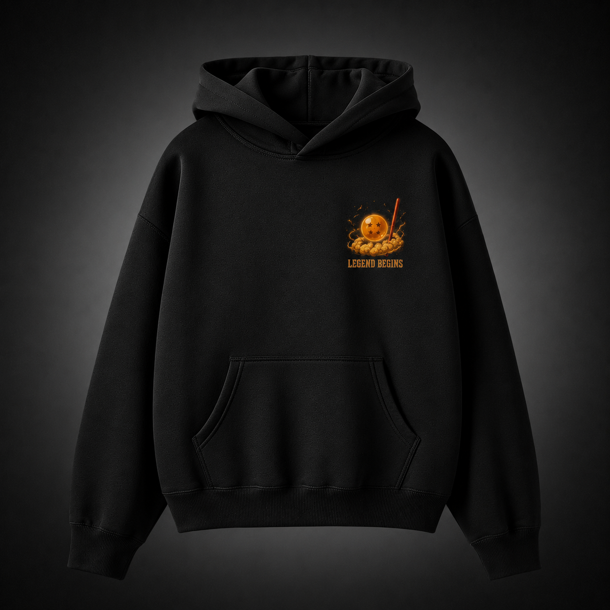 Black hoodie with Goku & Bulma Dragon Ball Quest For The Seven graphic – photo 2