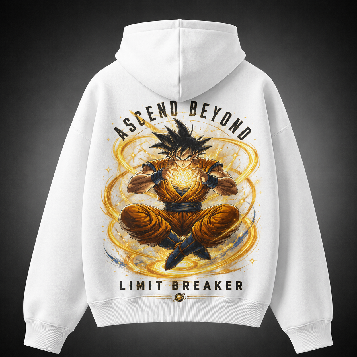 White hoodie with Goku Dragon Ball Ascend Beyond graphic – photo 1