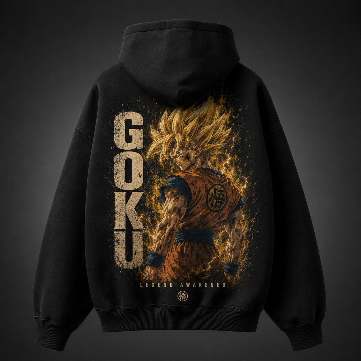 Black hoodie with Goku Dragon Ball Legend Awakened graphic – photo 1