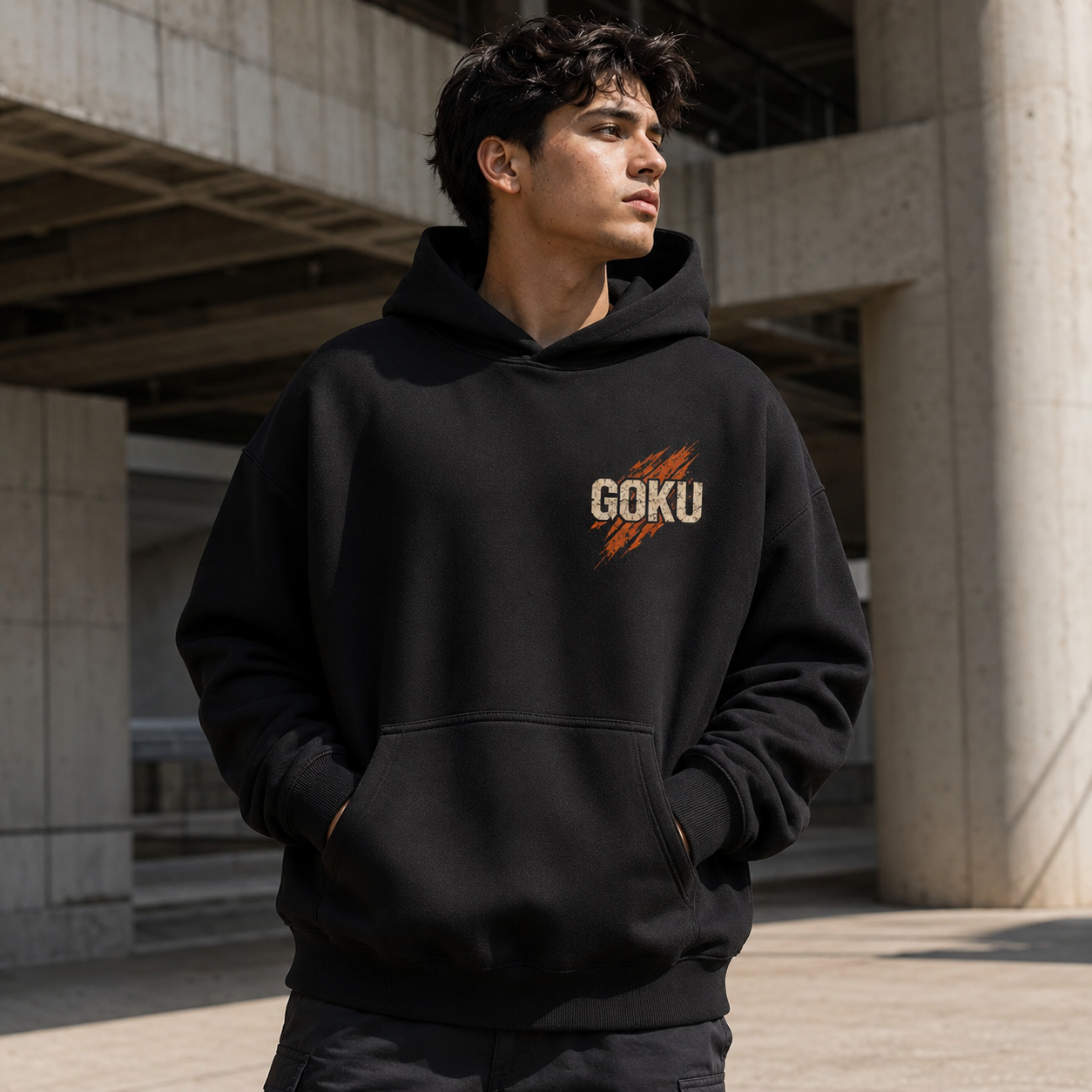 Black hoodie with Goku Dragon Ball Legend Awakened graphic – photo 4