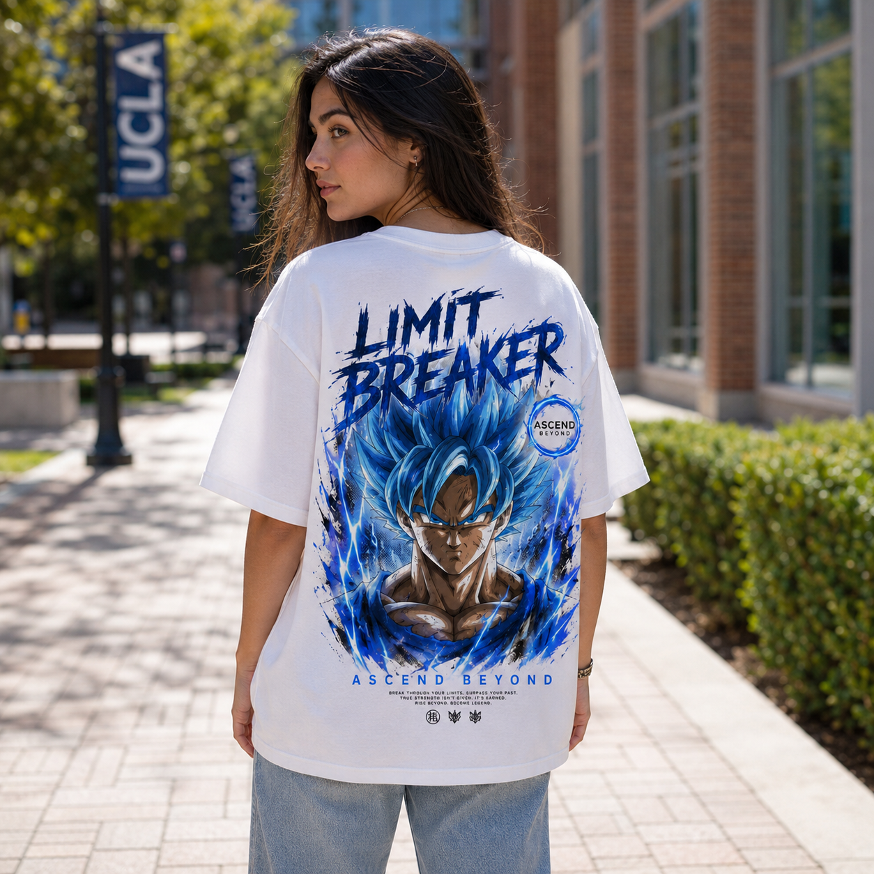 White t-shirt with Goku Dragon Ball Limit Breaker graphic – photo 3