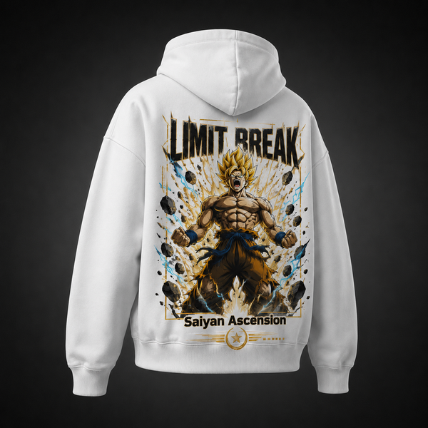 White hoodie with Goku Dragon Ball Saiyan Ascension graphic – photo 1