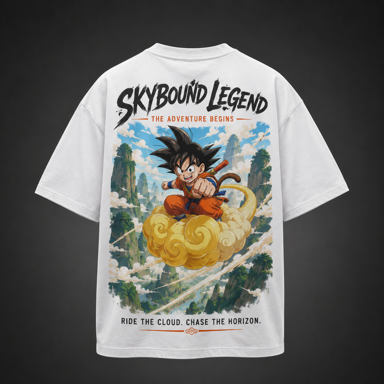 White t-shirt with Goku Dragon Ball Skybound Legend graphic – photo 1