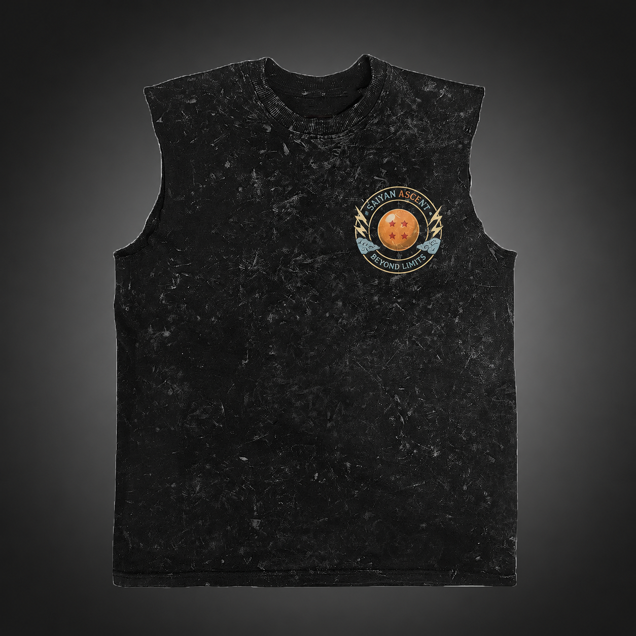 Washed black tank top with Goku & Gohan Dragon Ball Saiyan Ascent graphic – photo 2