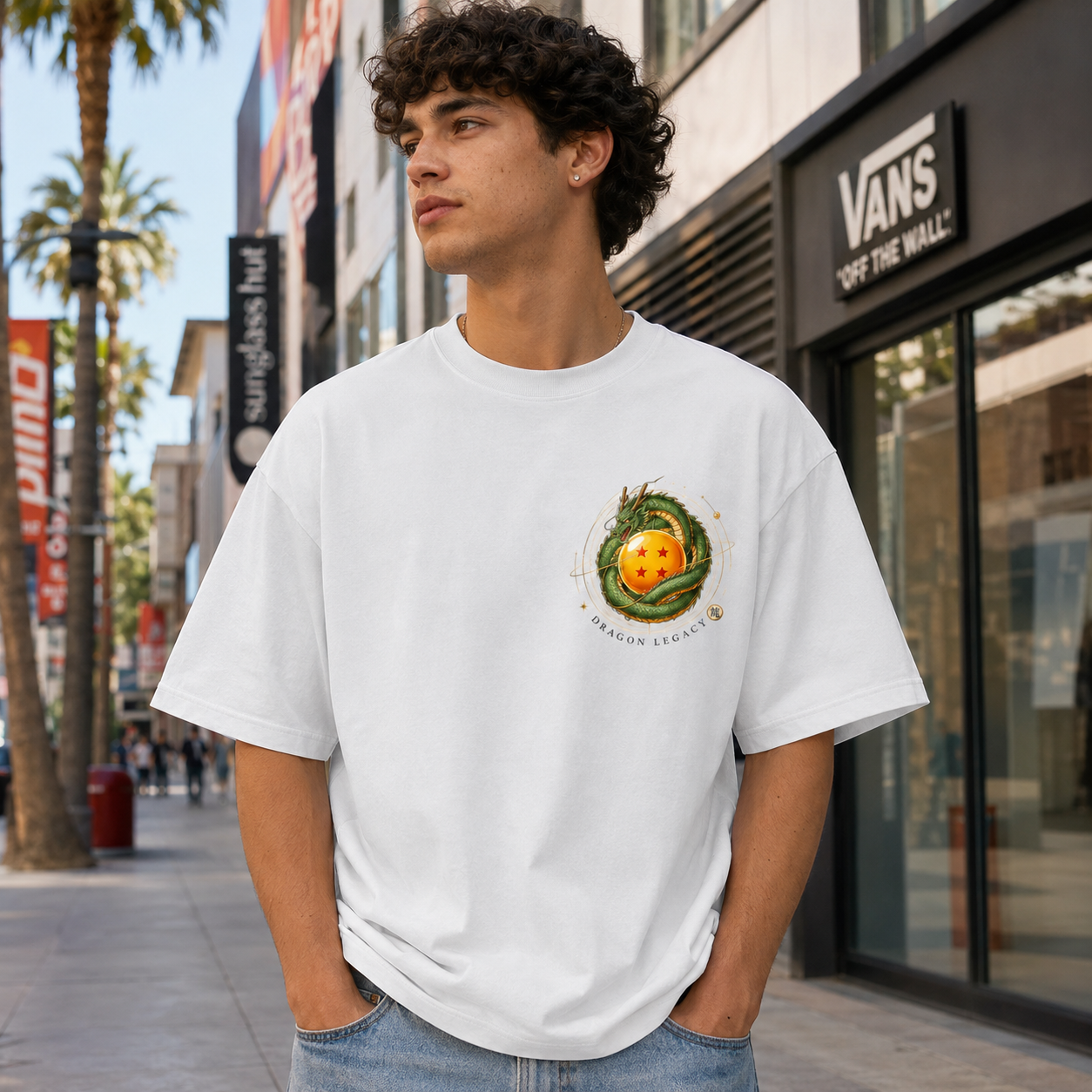 White t-shirt with Goku & Vegeta Dragon Ball Dragon Legacy graphic – photo 4
