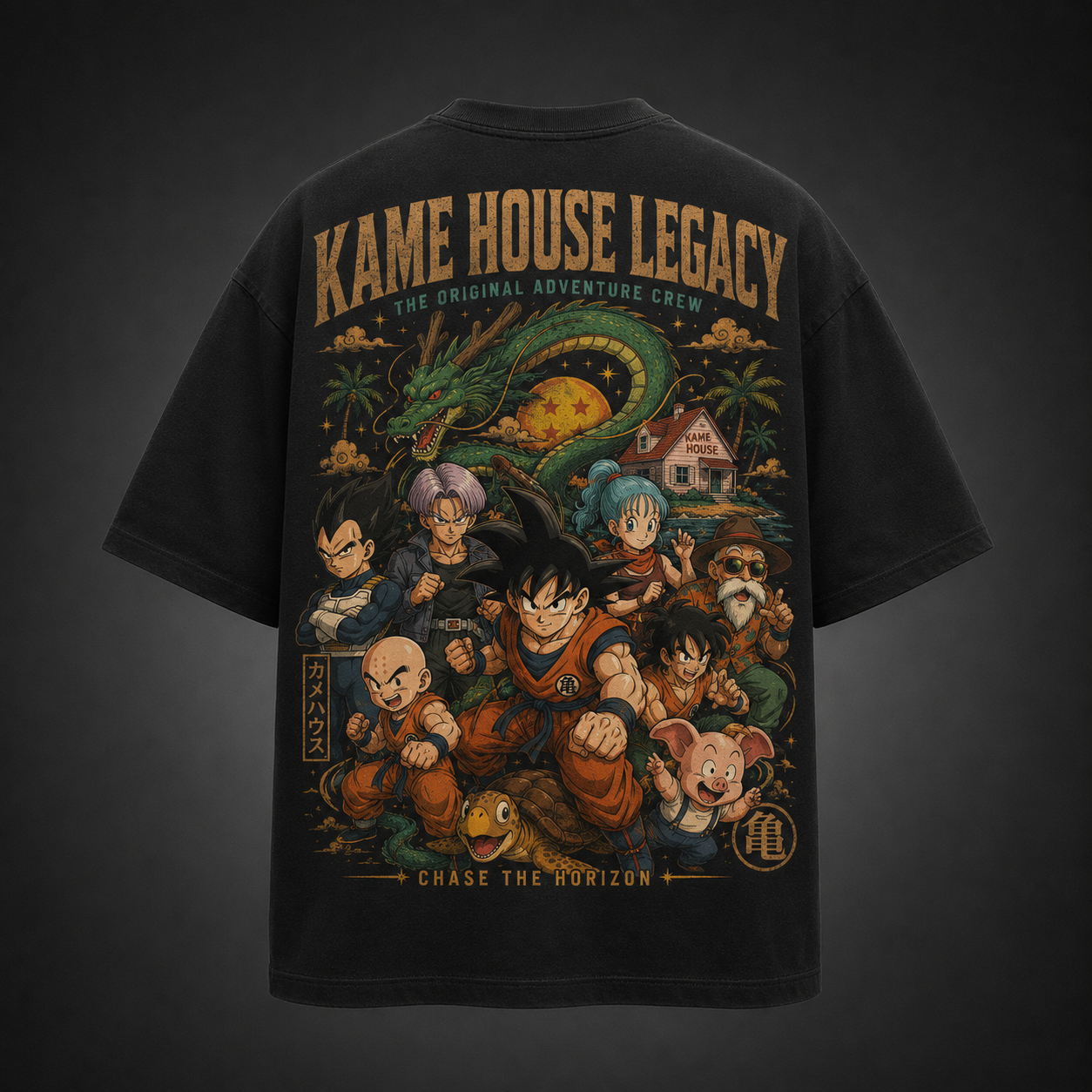 Black t-shirt with Goku & Vegeta Dragon Ball Kame House Legacy graphic – photo 1