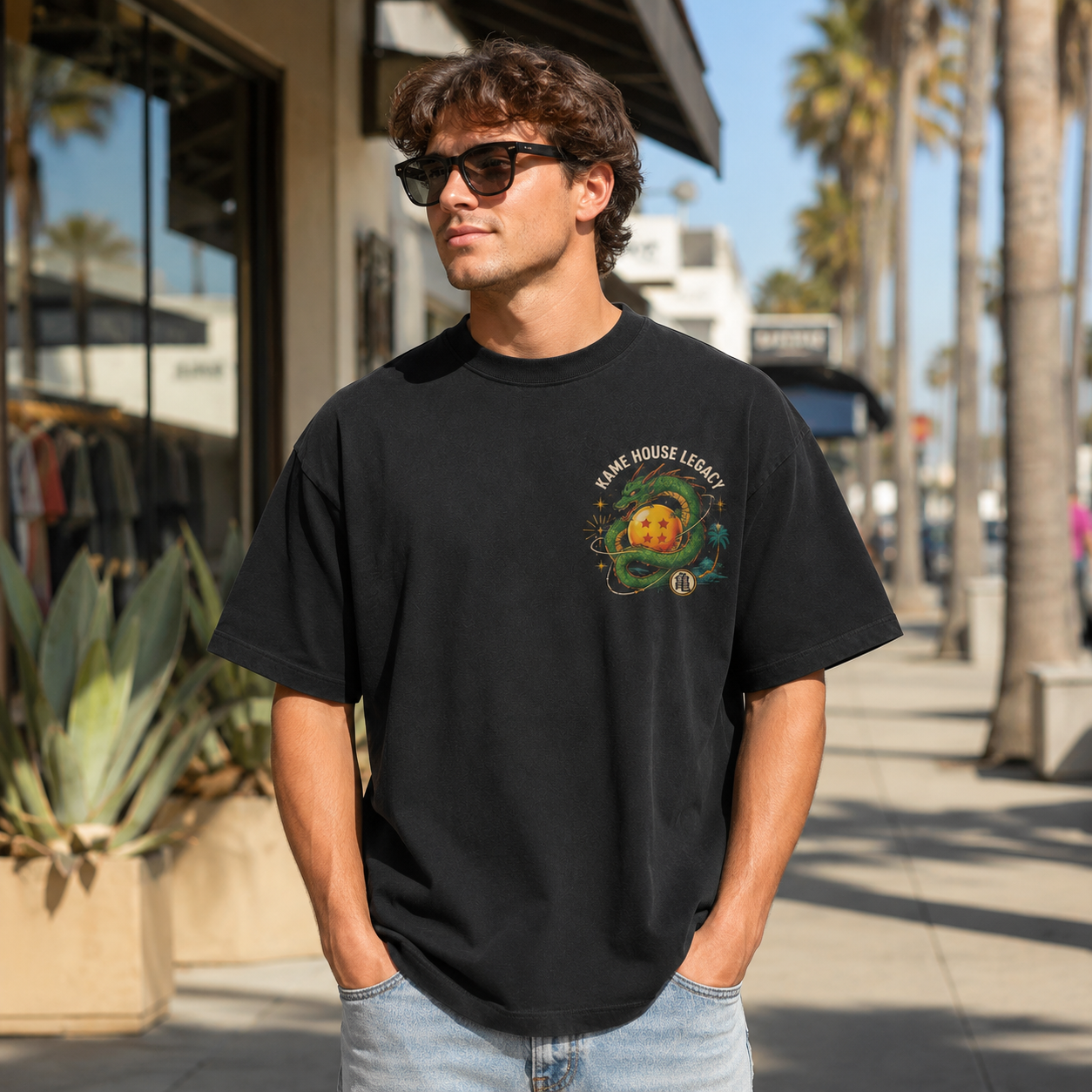 Black t-shirt with Goku & Vegeta Dragon Ball Kame House Legacy graphic – photo 4