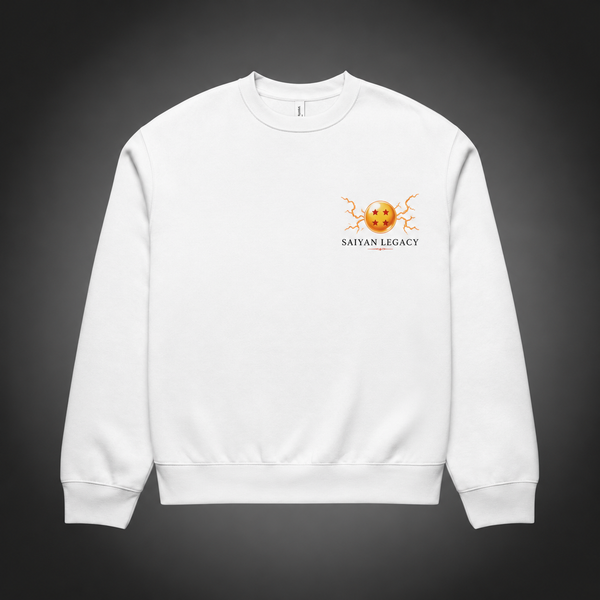 White sweatshirt with Goku & Vegeta Dragon Ball Saiyan Fury graphic – photo 2
