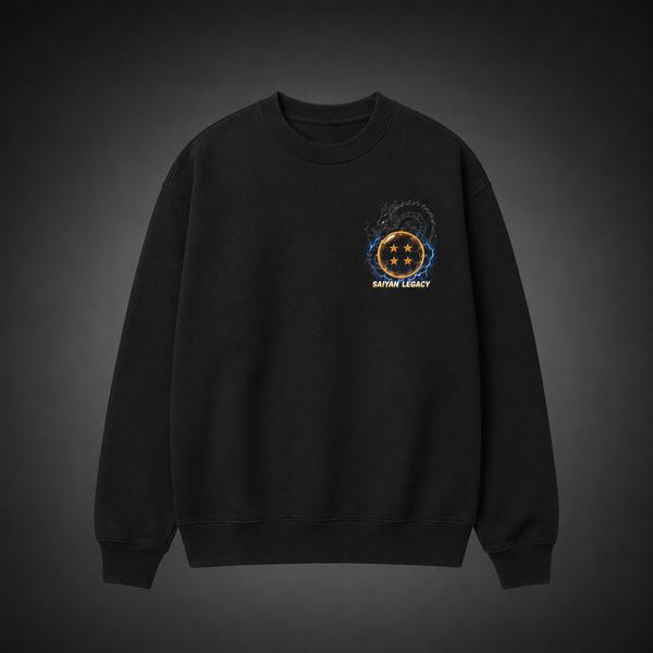 Black sweatshirt with Goku & Vegeta Dragon Ball Saiyan Legacy graphic – photo 2