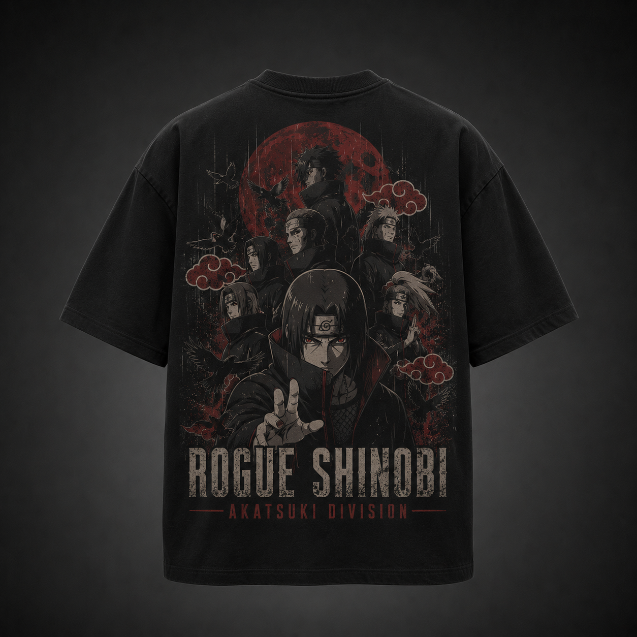 Black t-shirt with Itachi Uchiha Naruto Akatsuki Division graphic – photo 1