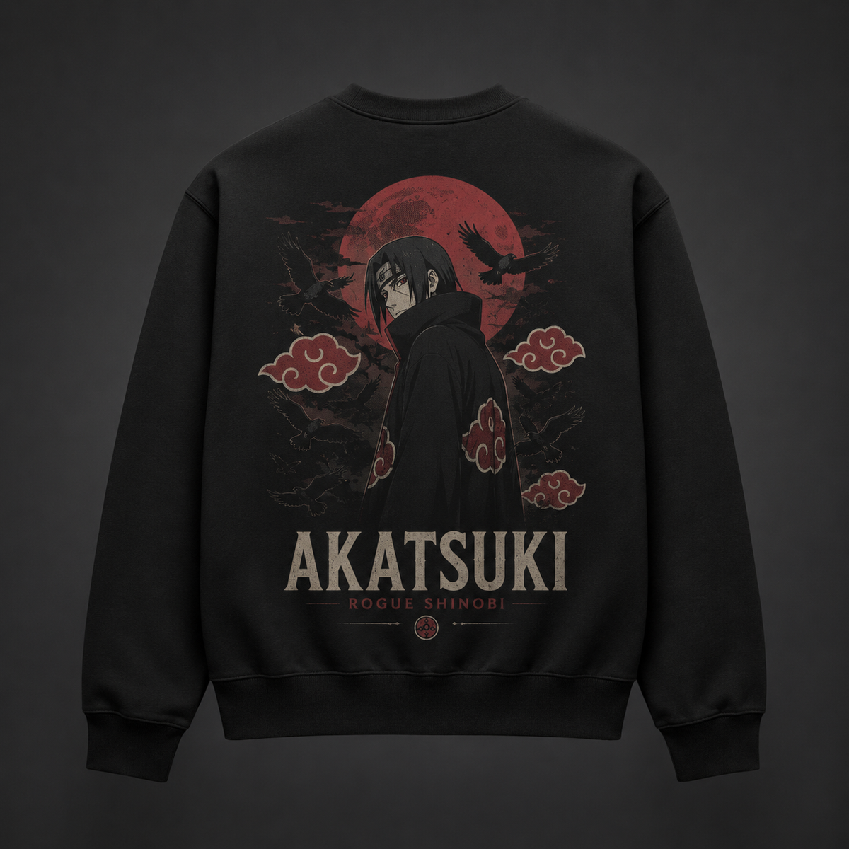 Black sweatshirt with Itachi Uchiha Naruto Akatsuki Rogue Shinobi graphic – photo 1